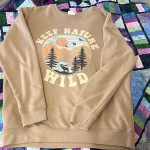Keep Nature Wild Tan Long Sleeve Tee